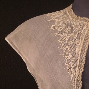 Antique lace shawl from France  #A0803