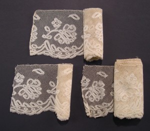Antique lace strip from Valenciennes, in three pieces #A1914
