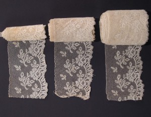 Antique lace strip from Valenciennes (France) three pieces 1.212 x 8 cm #A1919